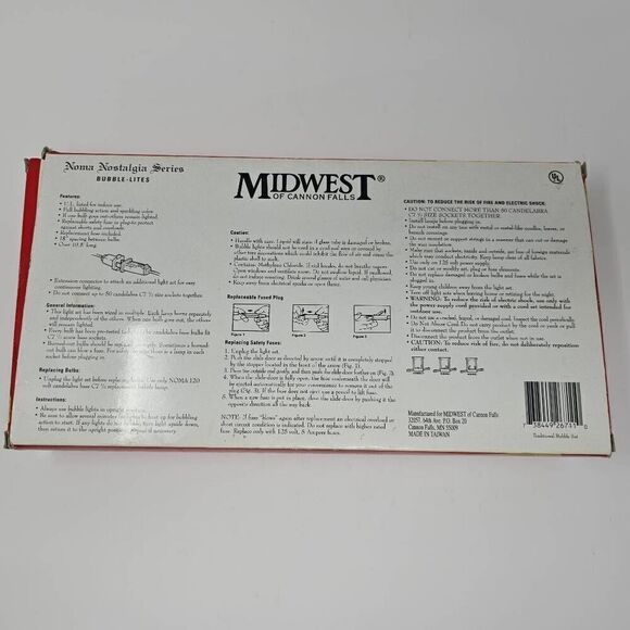 VINTAGE NOMA BUBBLE LITES CHRISTMAS NOSTALGIA SERIES STRAND OF 7 ONE BULB IS BAD - Picture 2 of 5